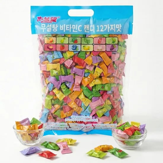 무란왕 무설탕 비타민C 캔디 12가지맛, 800g, 1개