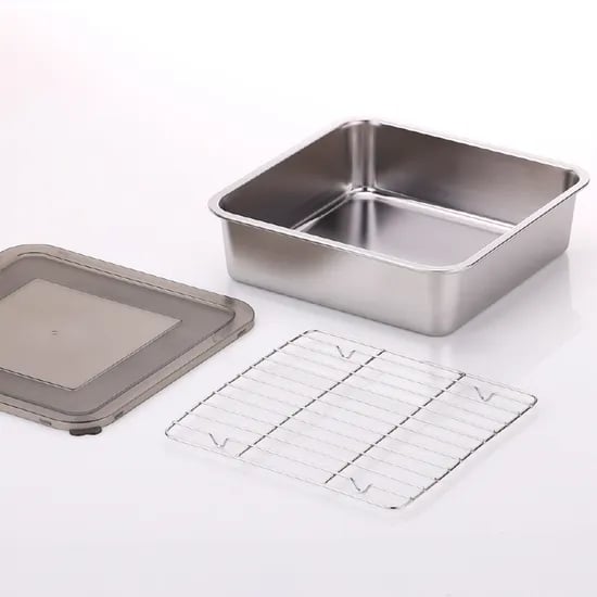 쉬젤 러반 스테인레스 스퀘어밧드, L, 24cm, 밧드+커버+와이어랙, 3PCS, 1개