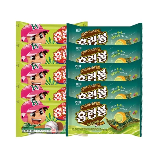 해태 홈런볼 초코, 46g, 5개 + 홈런볼 피스타치오&카라멜, 44g, 5개