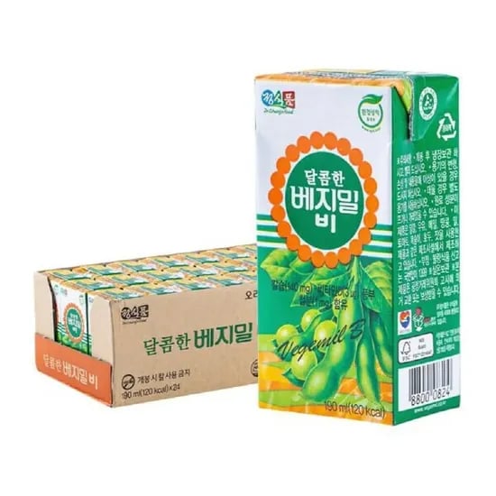 정식품 달콤한 베지밀 비, 190ml, 48개