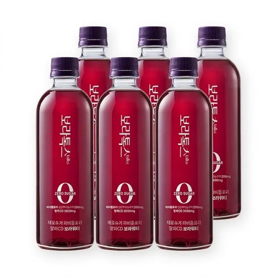 보라톡스 제로슈가 파비플로라 알파CD 보라워터, 500ml, 6개