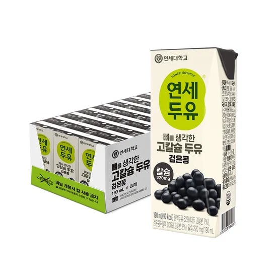 연세두유 뼈를 생각한 고칼슘 두유 검은콩, 190ml, 24팩