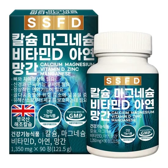 순수식품 칼슘 마그네슘 비타민D 아연 망간, 90정, 1박스