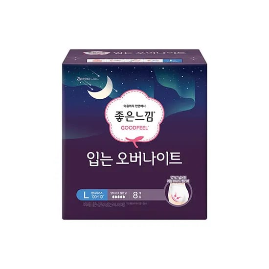 좋은느낌 오리지널 입는 오버나이트, 대형, 8개입, 3팩