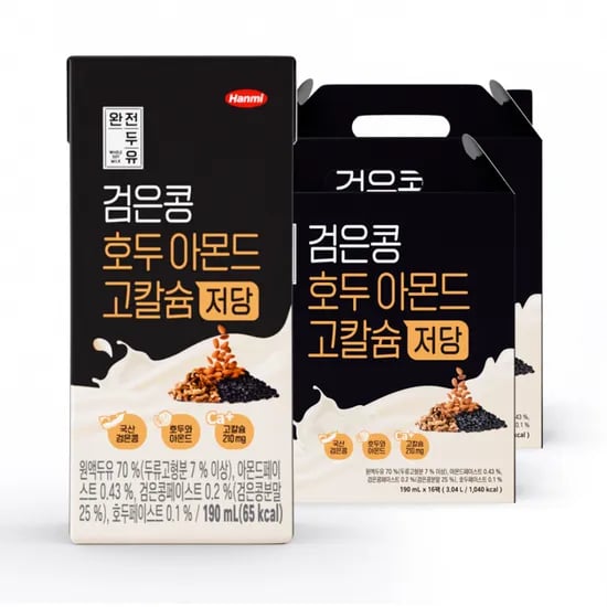 완전두유 검은콩 호두아몬드 고칼슘 저당 190ml 32팩 12,500원