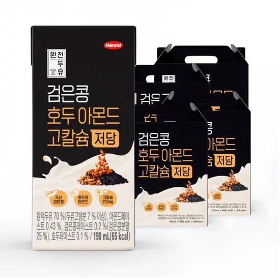 완전두유 검은콩 호두아몬드 고칼슘 저당, 190ml, 64팩