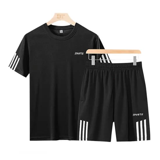 트레이닝 반팔 반바지 쿨링 상하세트 운동복, 블랙세트, 2XL(95~100)
