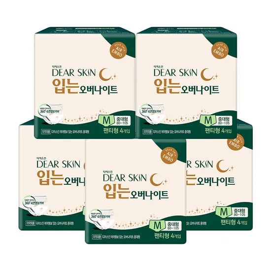 디어스킨 입는 오버나이트, 중대형, 4매입, 5팩