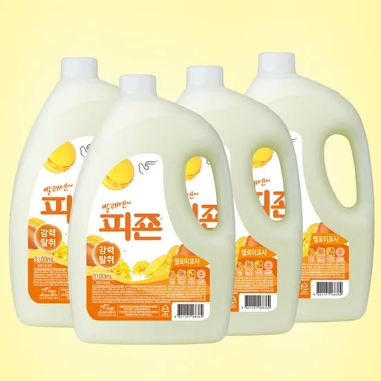 피죤 섬유유연제, 옐로미모사, 3.1L, 4개