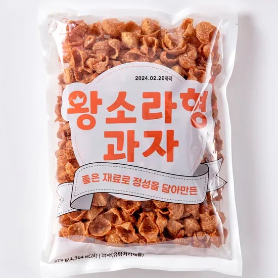 얇고 바삭한 왕소라형 과자, 270g, 4봉