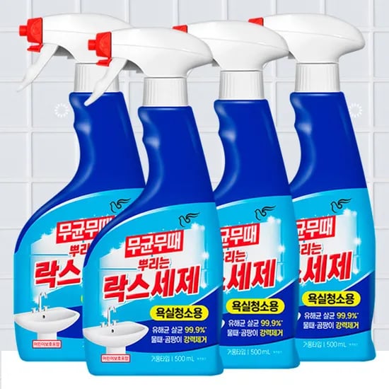 피죤 무균무때 락스욕실, 500ml 4개