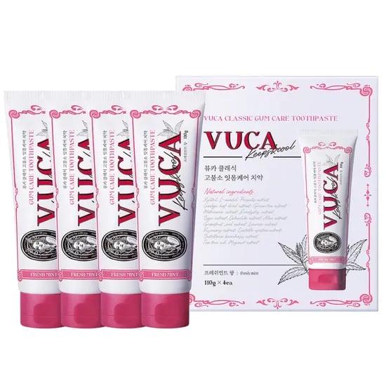 뷰카 클래식 고불소 잇몸 치약, 프레쉬민트, 110g, 4개