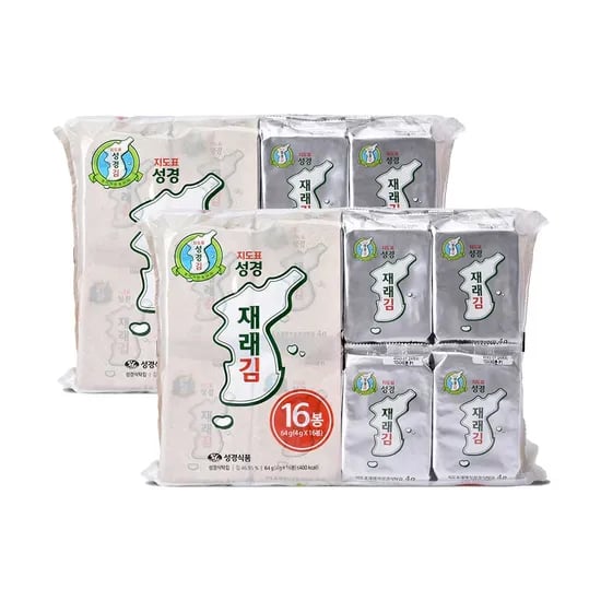 성경식품 지도표 재래 식탁김, 재래 식탁김, 4g, 16봉, 2세트