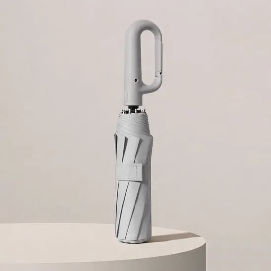 UV차단 버클형 원터치 3단 자동우산, 그레이, 1개
