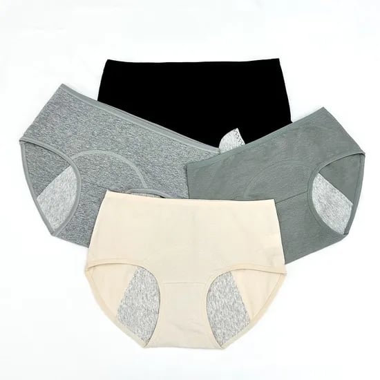 라이프그래피 위생 순면 생리팬티, 스킨+블랙+그레이+진그레이, XL, 4개