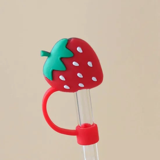 실리콘 빨대뚜껑 딸기, 1개