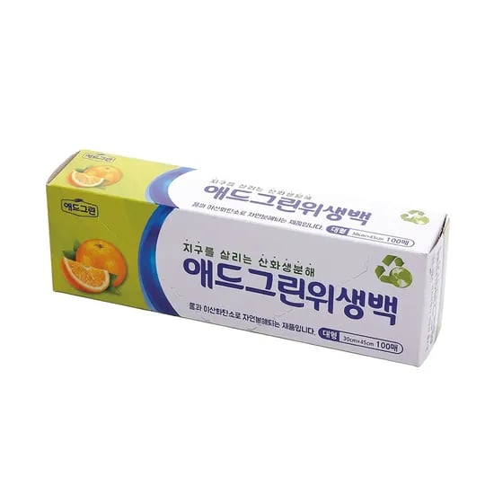 애드그린 산화생분해 비닐 위생백, 대형, 100매, 1팩