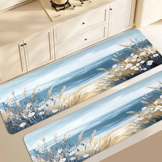 바다풍경 규조토 발매트, 화이트데이지, 120x40cm, 2개