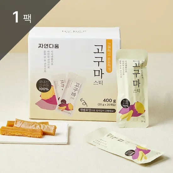 자연다움 고구마 스틱, 20g, 20개입, 1박스