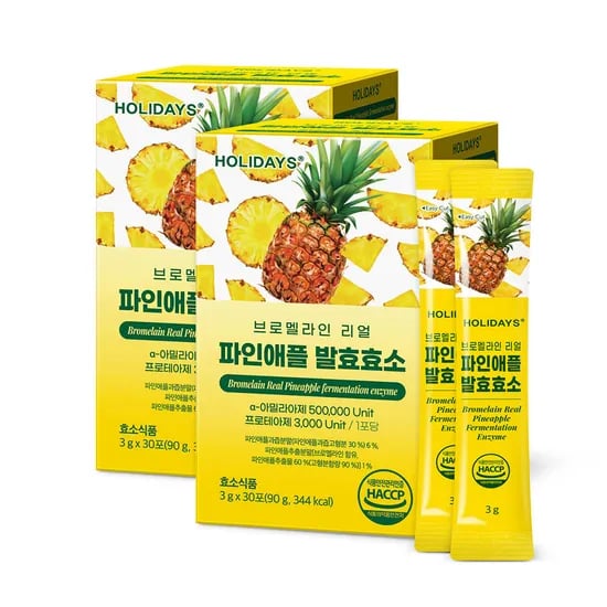 홀리데이즈 브로멜라인 리얼 파인애플 발효효소, 3g, 30포, 2개