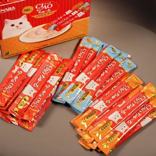 이나바 챠오츄르 고양이간식, 참치, 닭가슴살, 가다랑어, 14g, 30개