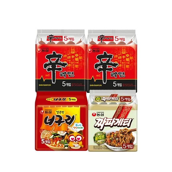 농심 신신너짜, 신라면 10봉 + 너구리 5봉 + 짜파게티 5봉, 20봉