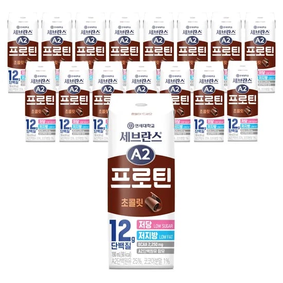 연세유업 세브란스 A2 프로틴 초코맛, 190ml, 16개