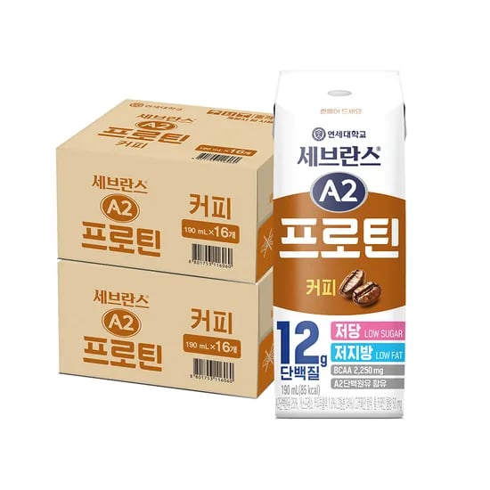연세우유 세브란스 A2 프로틴 커피맛 12g 단백질, 190ml, 32개
