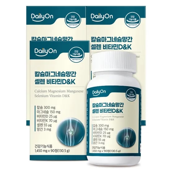 DailyOn 칼슘마그네슘망간셀렌 비타민D&K, 90정, 3개