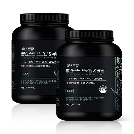 익스트림 밸런스드 프로틴&류신, 1kg, 2통
