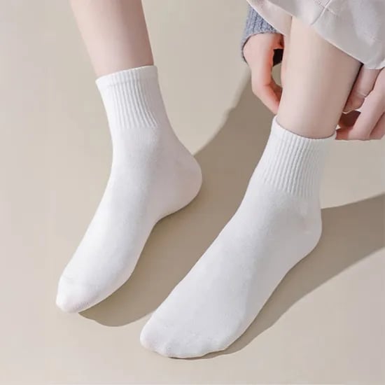 더빨강양말 데일리 커버 단목 양말, 여성용, 화이트, 10켤레