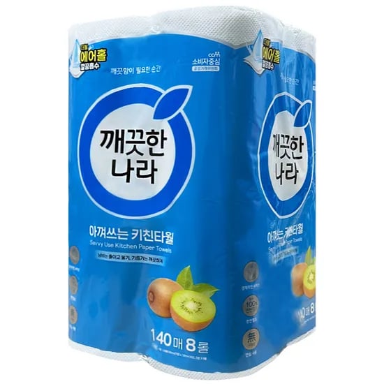깨끗한나라 아껴쓰는 키친타월, 140매, 8롤, 1팩