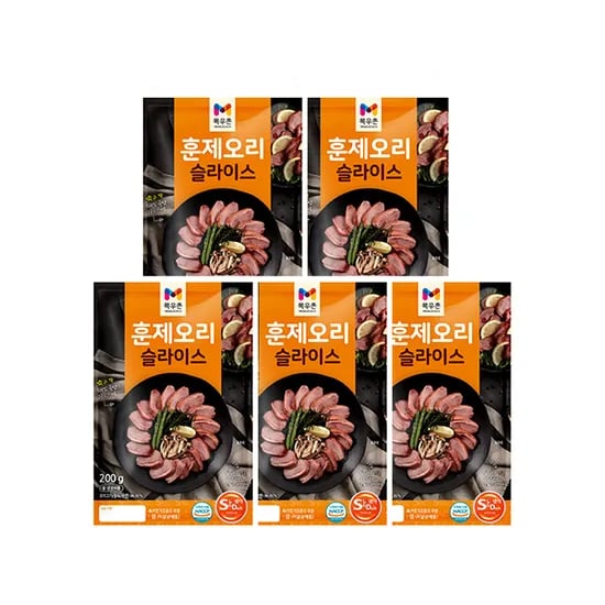 목우촌 훈제오리 슬라이스, 200g, 5개