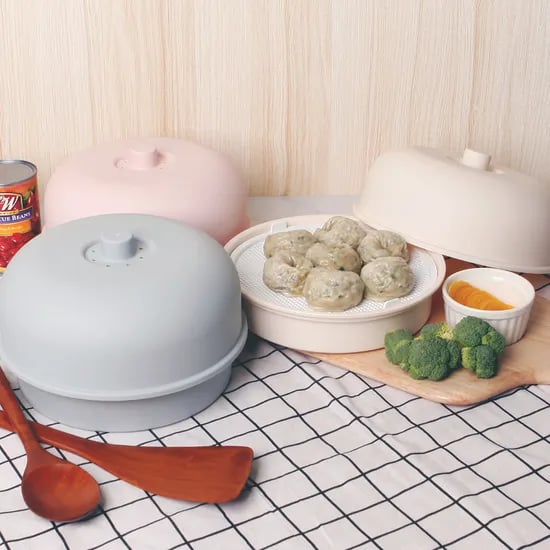 가쯔 마카롱 전자레인지 호빵 만두 계란찜기, 아이보리, 2개