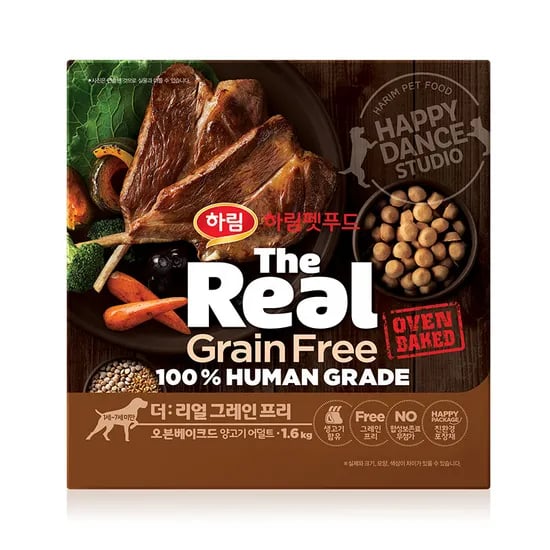 하림펫푸드 더리얼 DOG 그레인프리 오븐베이크드 어덜트, 양고기, 1.6kg, 1개