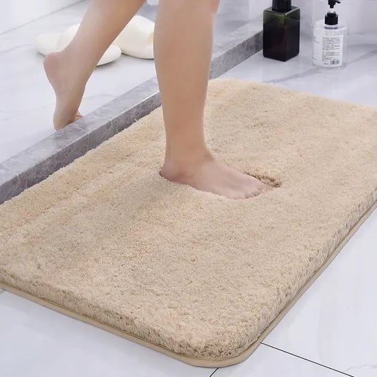 애플민트 빨아쓰는 호텔 주방 욕실 먼지없는 부드러운 발매트, 연베이지, 50x80cm