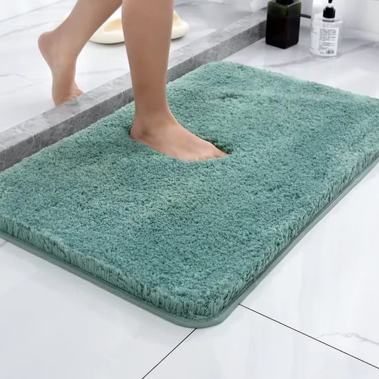 애플민트 빨아쓰는 호텔 주방 욕실 먼지없는 부드러운 발매트, 사파이어그린, 50x80cm