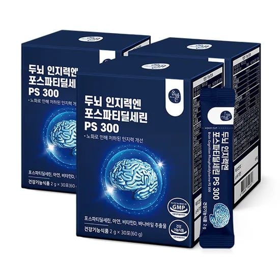 올바른 두뇌 인지력엔 포스파티딜세린 PS 300, 300mg, 30포, 3개