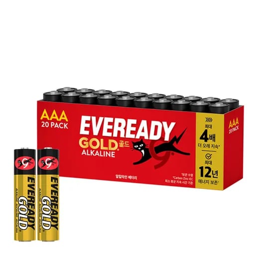 에너자이저 EVR 알카라인 건전지 AAA, 1.5V, 20개