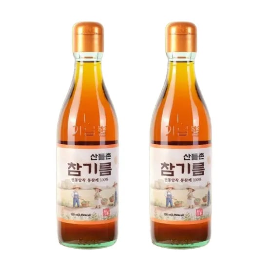 산들촌 통 참깨 참기름, 350ml, 2개