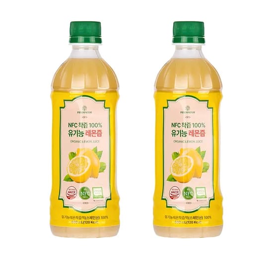 파이토메이드 NFC착즙 100% 유기농 레몬즙, 500ml, 2개