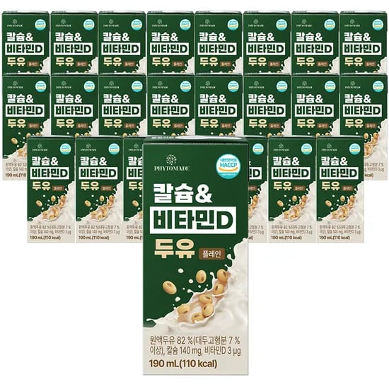 파이토메이드 칼슘&비타민D 두유, 플레인, 190ml, 24개