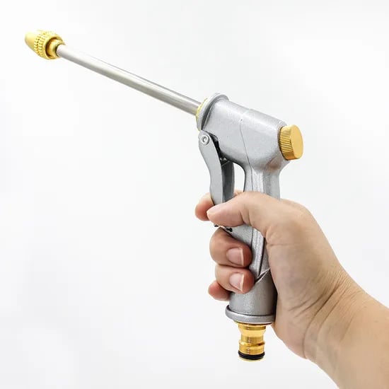 롱파이프건 고압 물 분사기 세차분무기, 실버, 27cm, 1개