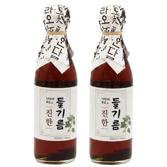 이장네푸드 전통압착 통들기름 100%, 350ml, 2개