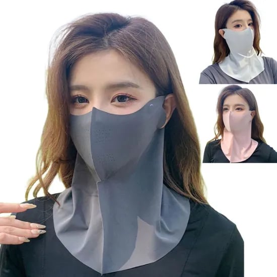 3D 아이스실크 넥페이스 가드, 연그레이+연그레이, 2개, FREE