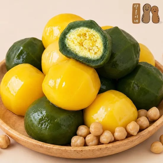 땅콩이네 강원도 강릉 감자떡, 쑥 1kg 1봉+ 호박 1kg 1봉, 2봉