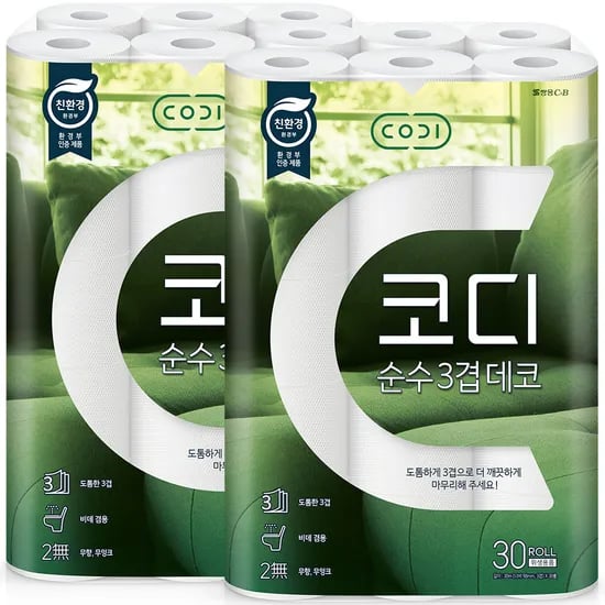 코디 순수 3겹 데코, 30m, 30롤, 2개