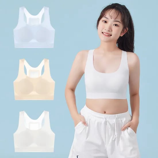 주니어 쿨링 심리스 브라탑, 스카이, XL