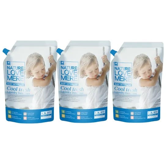 네이쳐러브메레 아기 세탁세제 리필 쿨프레쉬향, 1300ml, 3팩, 1세트