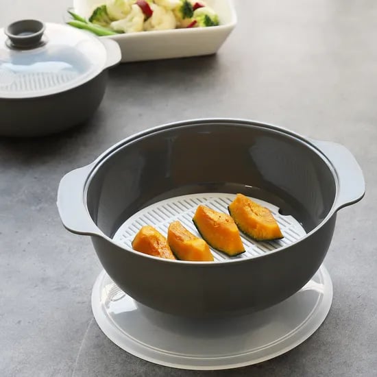 모노 스마트 찜기 세트, 그레이, 대 1개 + 중 1개, 1200ml + 550ml, 1세트